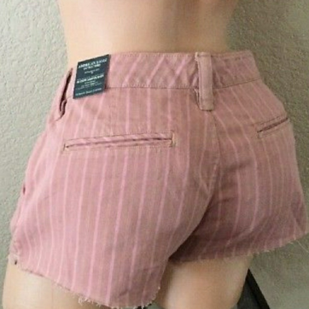 NWT AE AMERICAN EAGLE PINK STRIPE CAMPFIRE SHORTS- - Picture 1 of 8